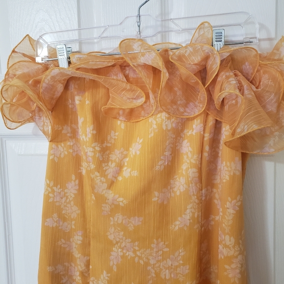 KEEPSAKE the Label Embrace Ruffle Midi Dress Yellow Size Medium - Picture 5 of 11